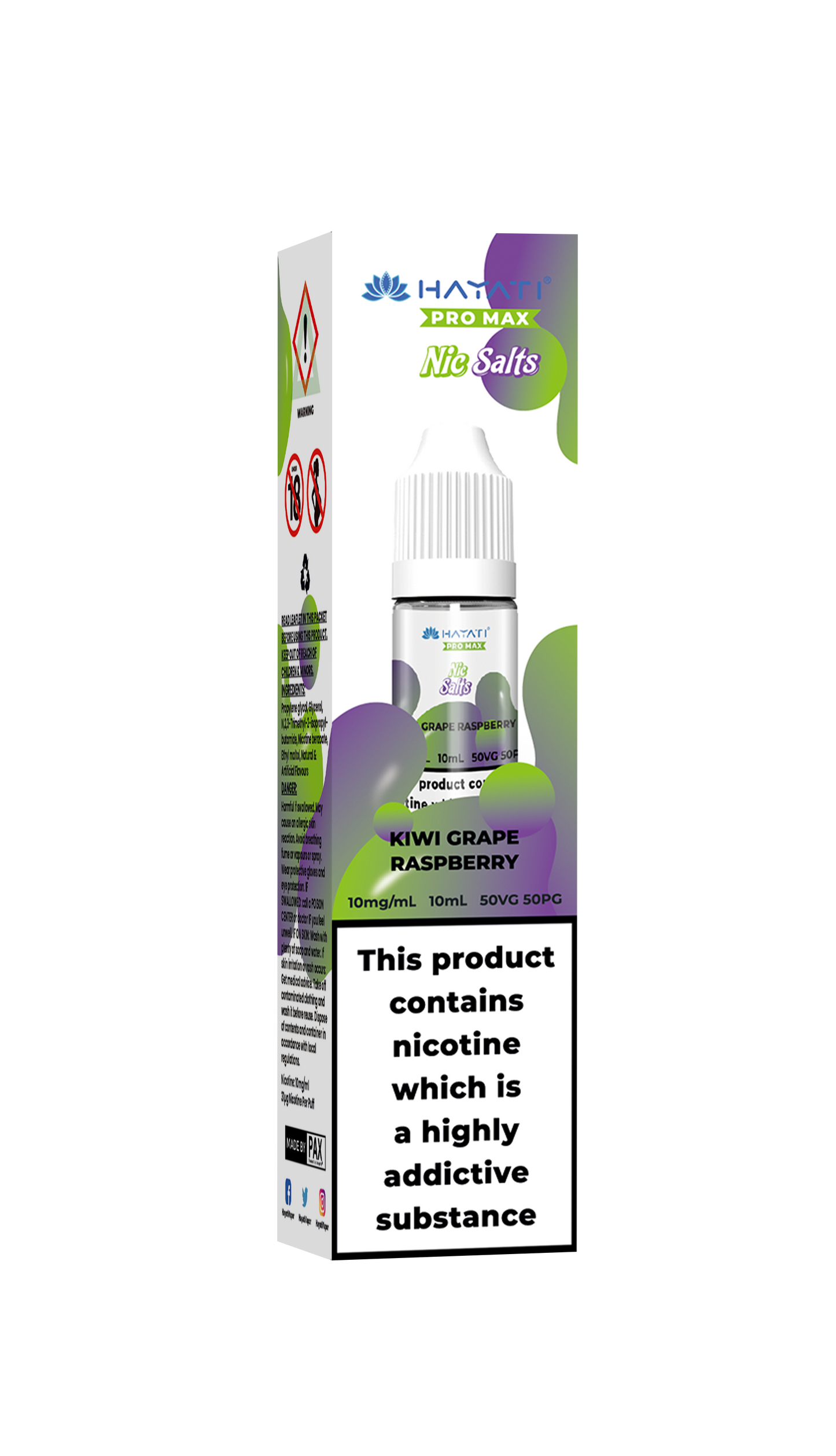 Kiwi Grape Raspberry Hayati Pro Max Nic Salt